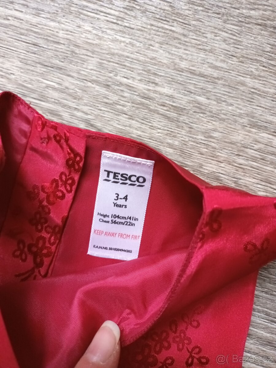 Dětské holčičí společenské bordó šaty, vel. 3-4 - 2