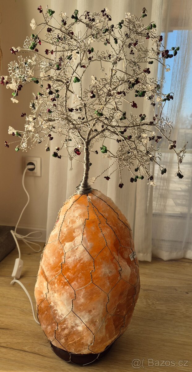 Solná lampa 18kg s minerály ve formě stromu života - 2