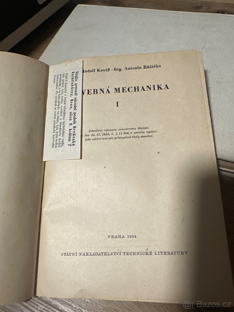 Stavebná mechanika I 1954 - 2