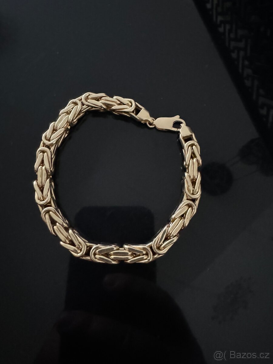 Zlatý náramek královská vazba - 2
