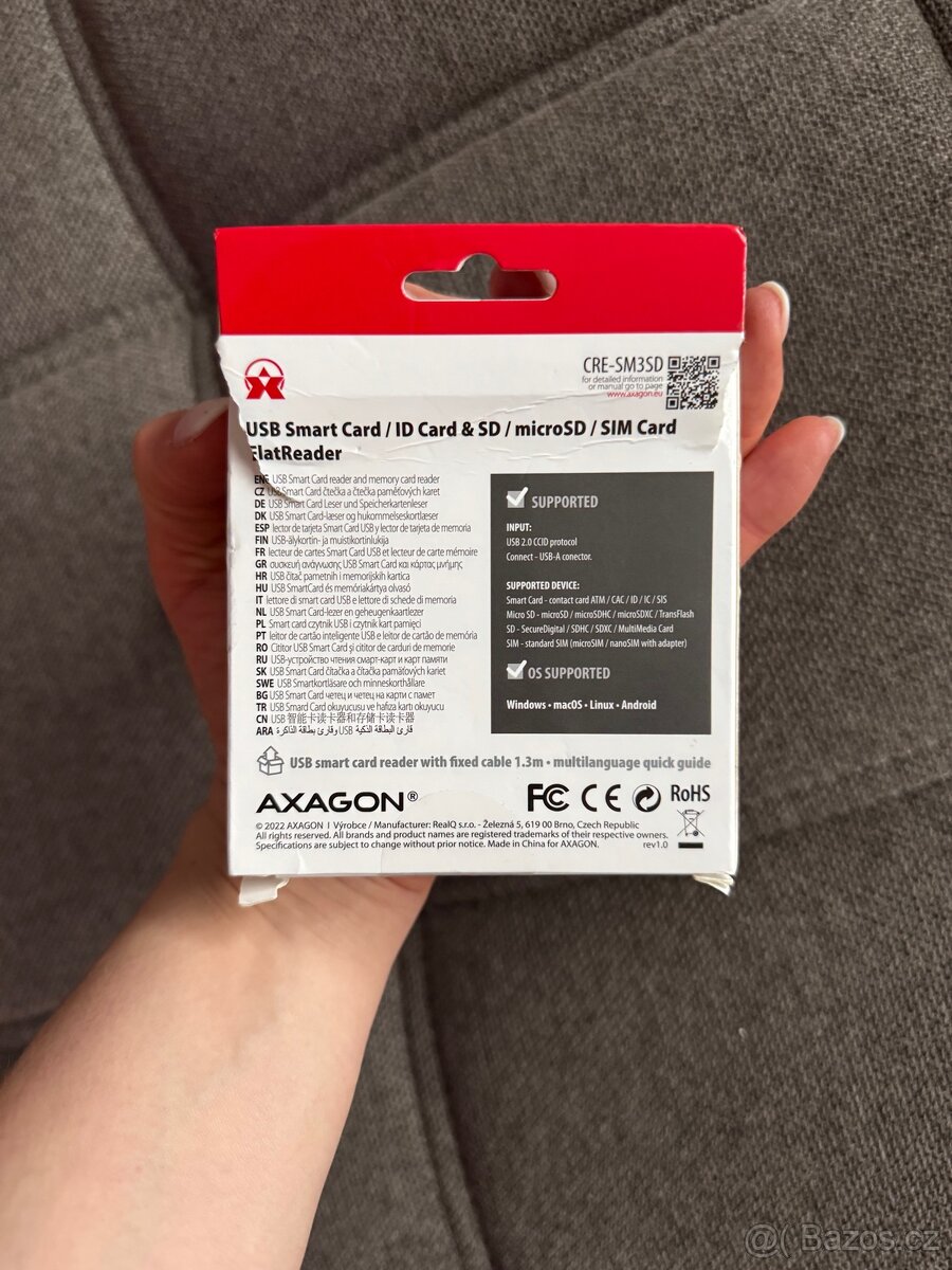USB čtečka karet AXAGON FlatReader (CRE-SM3SD) - 2