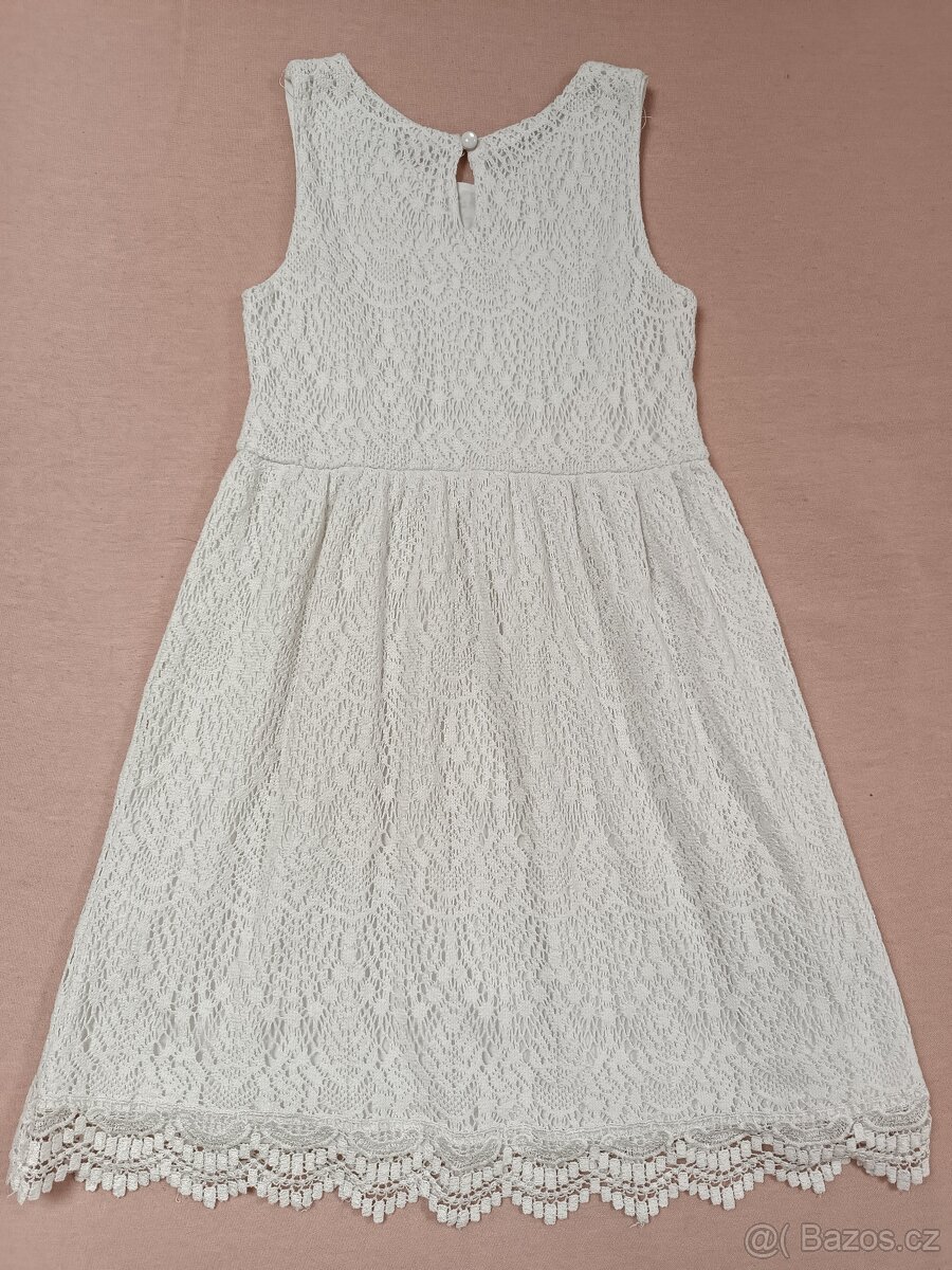 H&M dívčí šaty bílé, vel. 122-128 - 2