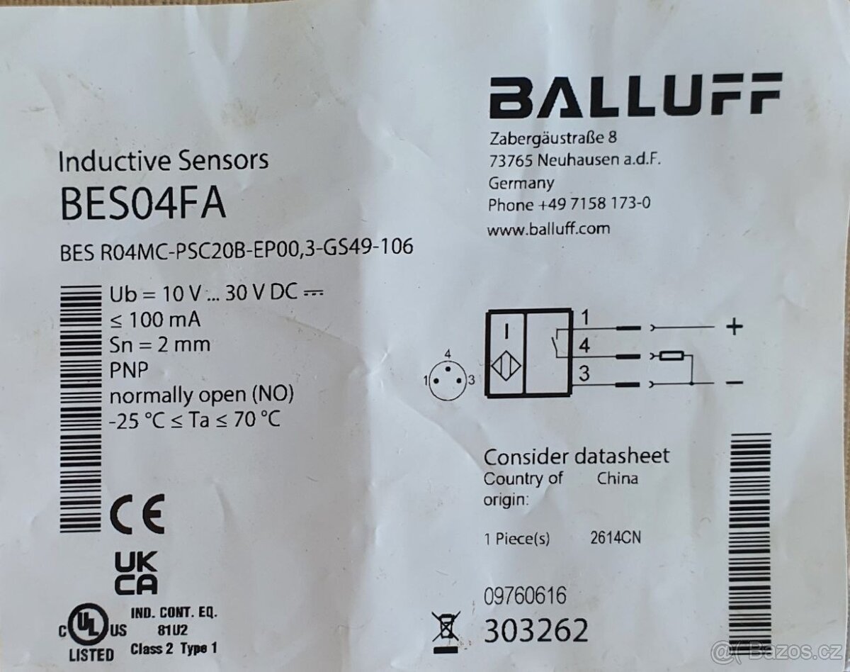 Nové indukční snímače Balluff BES04FA - 2