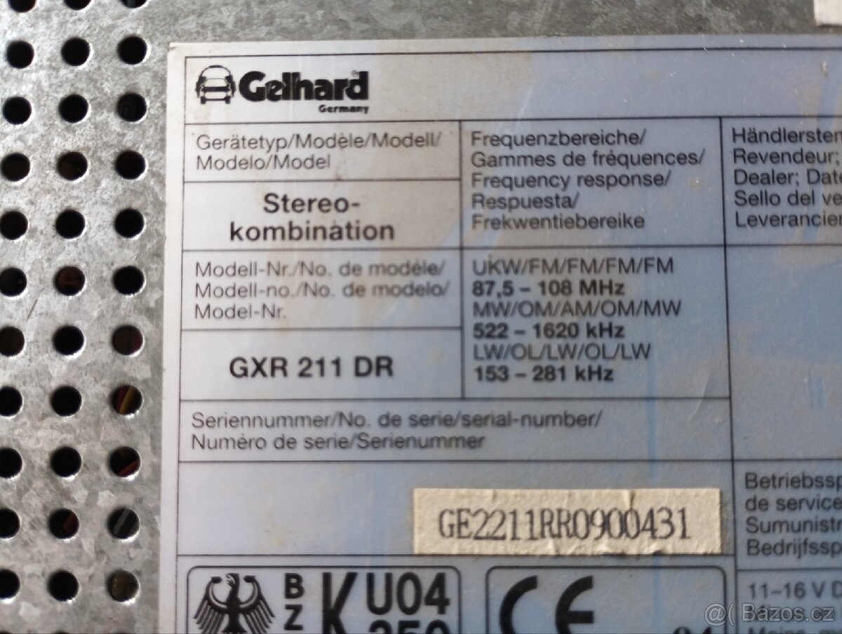 Retro autorádio Gebhardt - 2