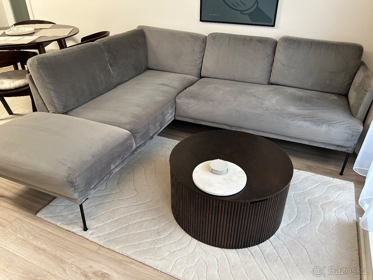 Sametová rohová pohovka Fluente (Westwing) - 2