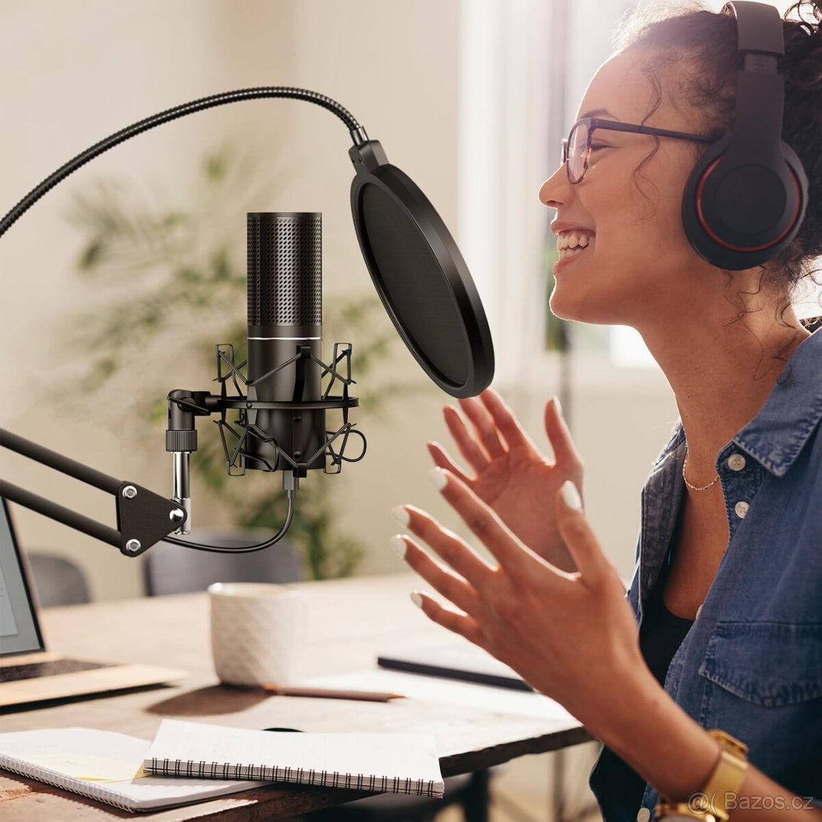 USB herní mikrofon Tonor Q9, černý.se stativem rezervace - 2