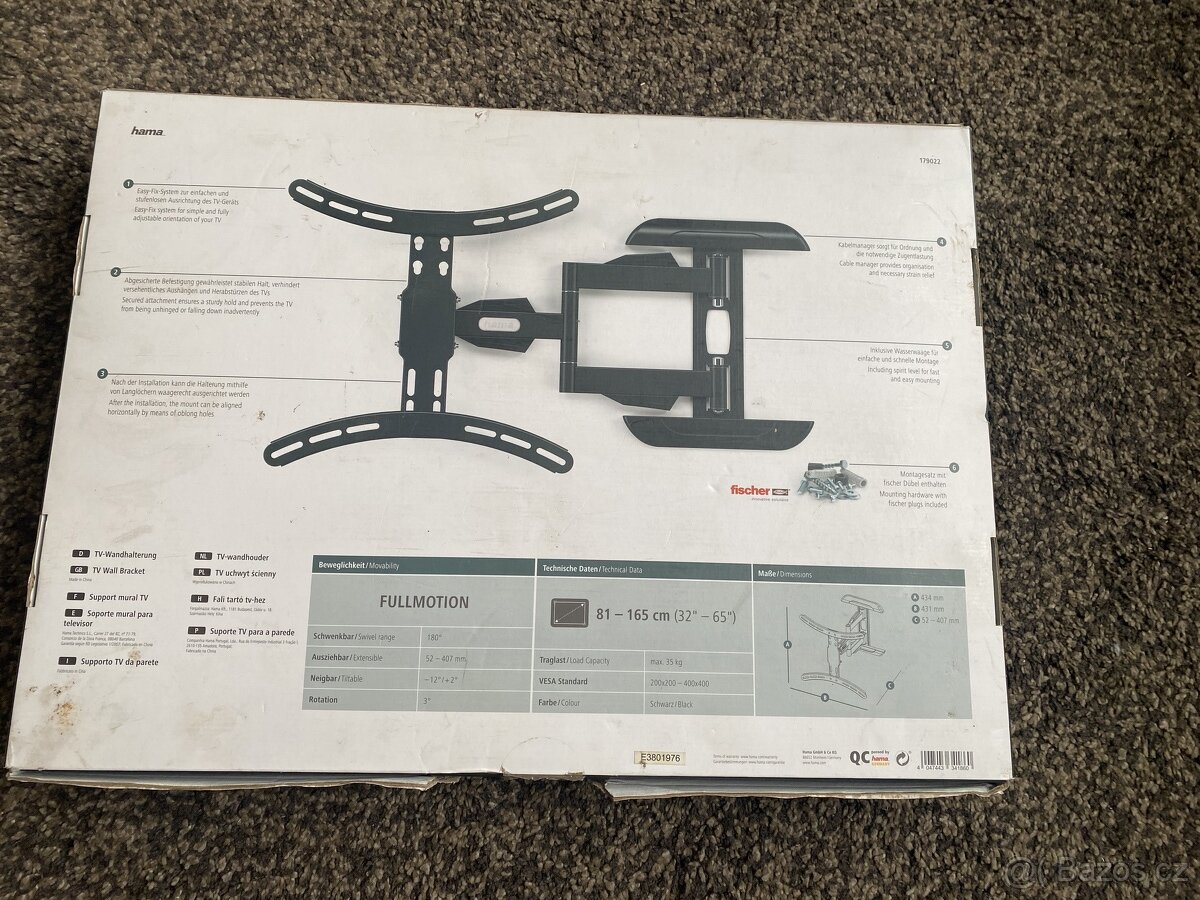 nástěnný držák TV pohyblivý (81-165 Cm ) - 2