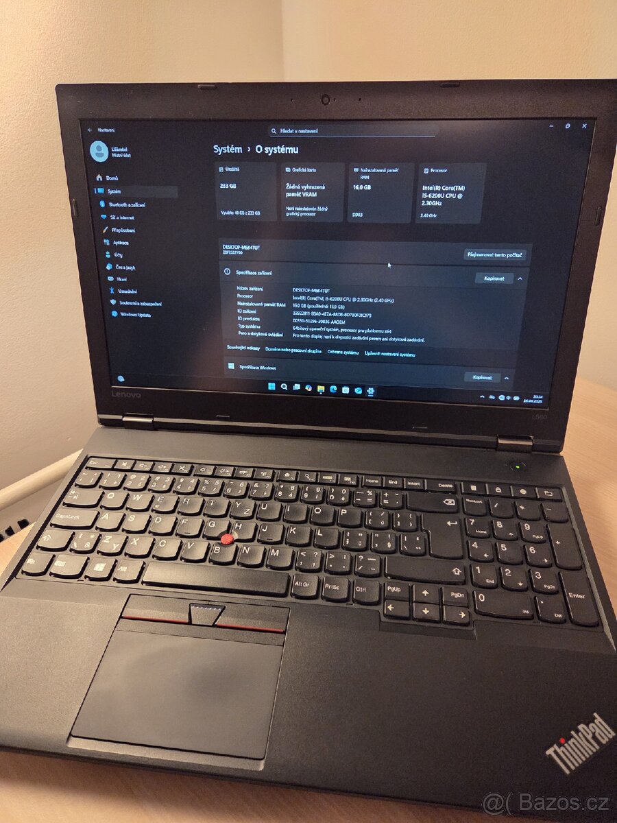 Lenovo ThinkPad L560 15,6" FHD IPS, i5-6200U, 16GB, W11 - 2