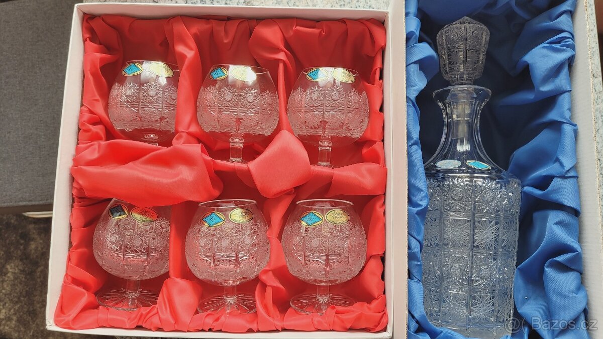 Broušená sada. Karafa + 6ks sklenic - 2