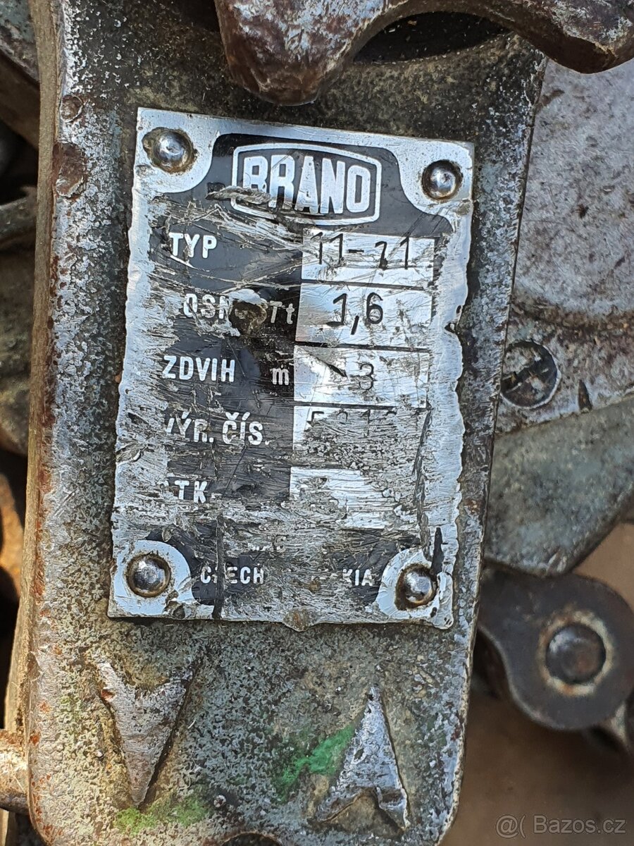 hupcuk BRANO pákový řehtačkový zvedák 3,00m řetěz - 2