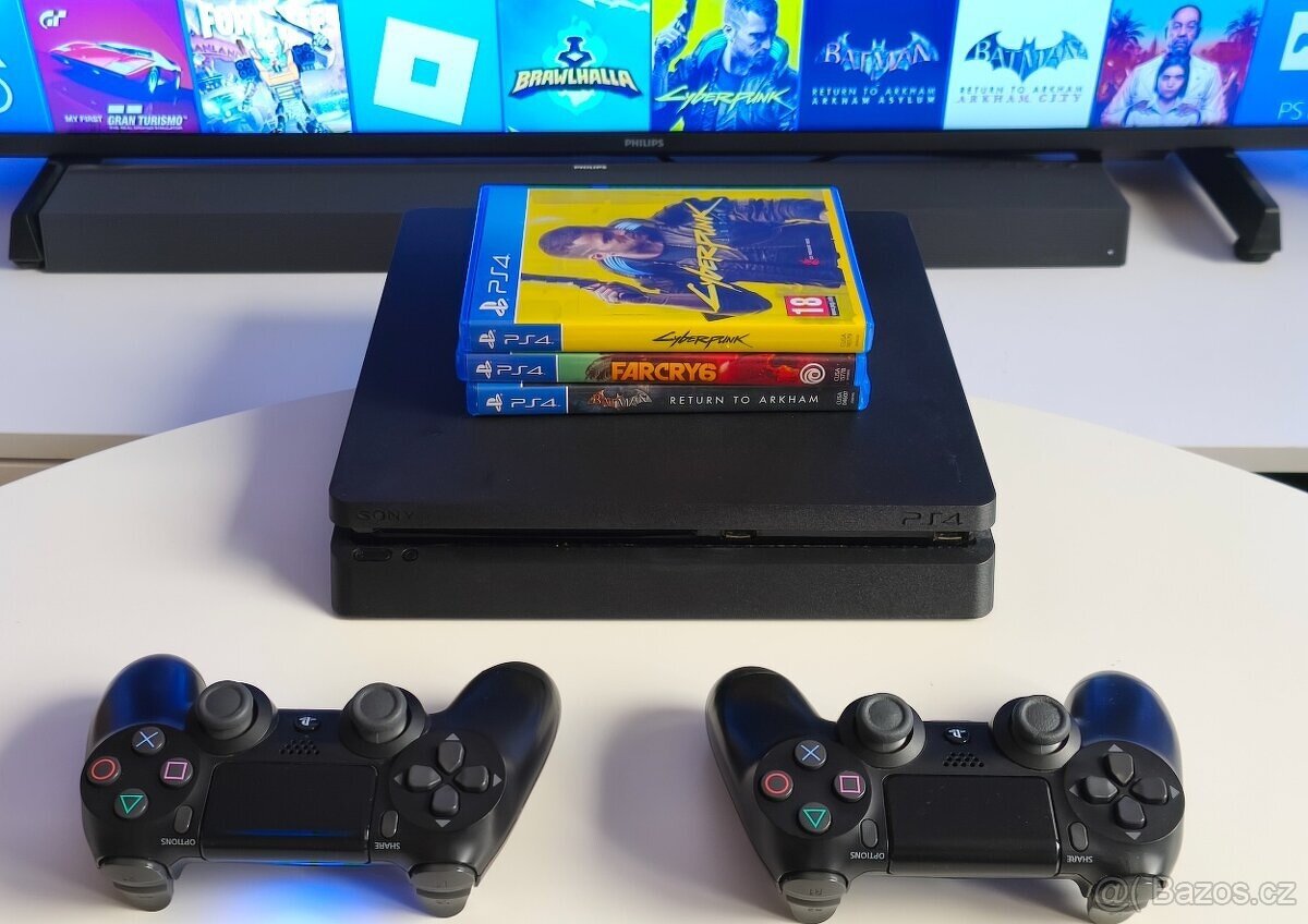 Sony PS4 PLAYSTATION 4 SLIM + 2X OVLADAC + HRY - 2