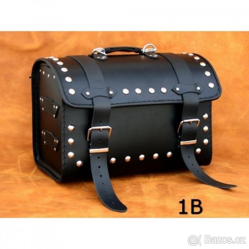 Kožený kufr - válec na chopper 38cm typ 1A,1B,1C - 2