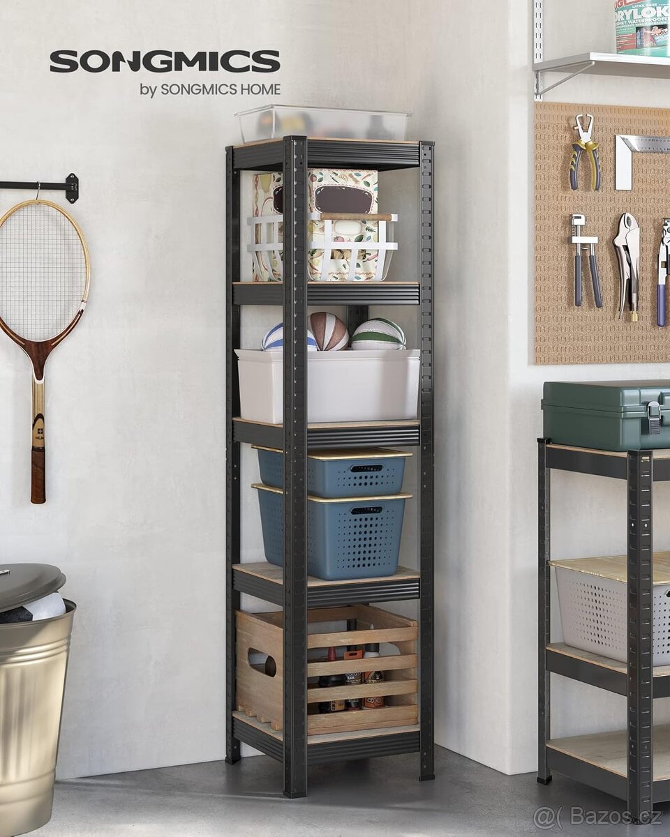 NOVÝ REGÁL - KOV - MDF - 2