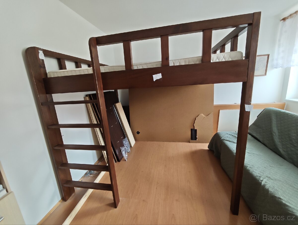 Vyvýšená/patrová postel a skříň - 2