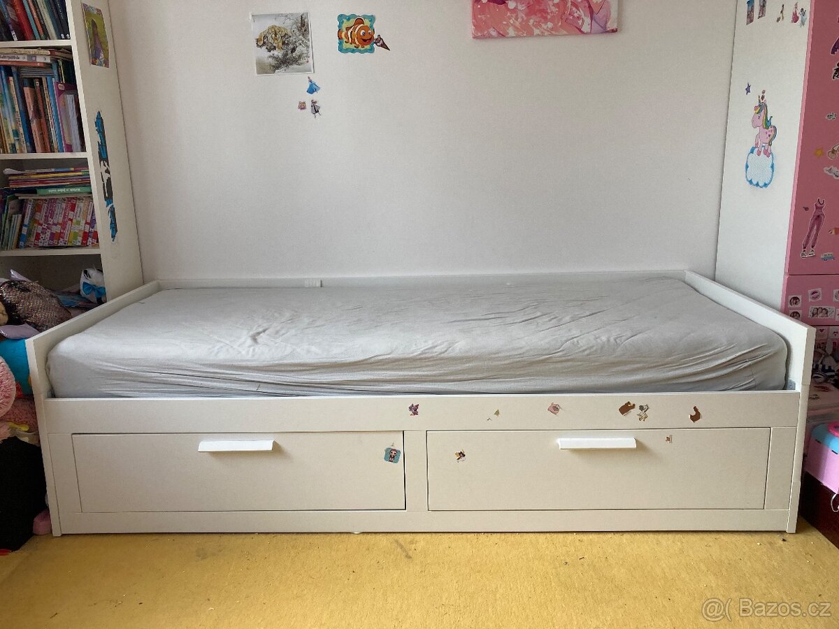 Ikea Brimnes rozkládací postel se 2 kvalitními matracemi - 2