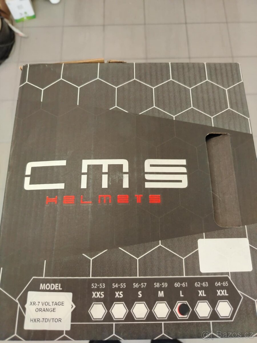nová motokrosová MX přilba CMS XR-7 Raptor velikost L oranžo - 2