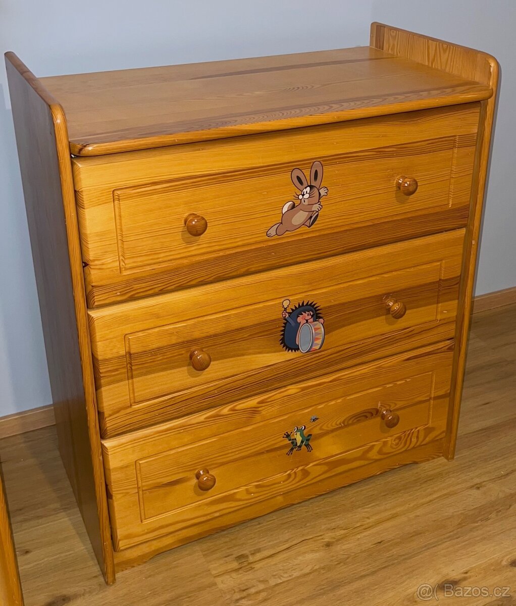 Dětský nábytek masiv - set 5ks, dětský pokojíček - 2