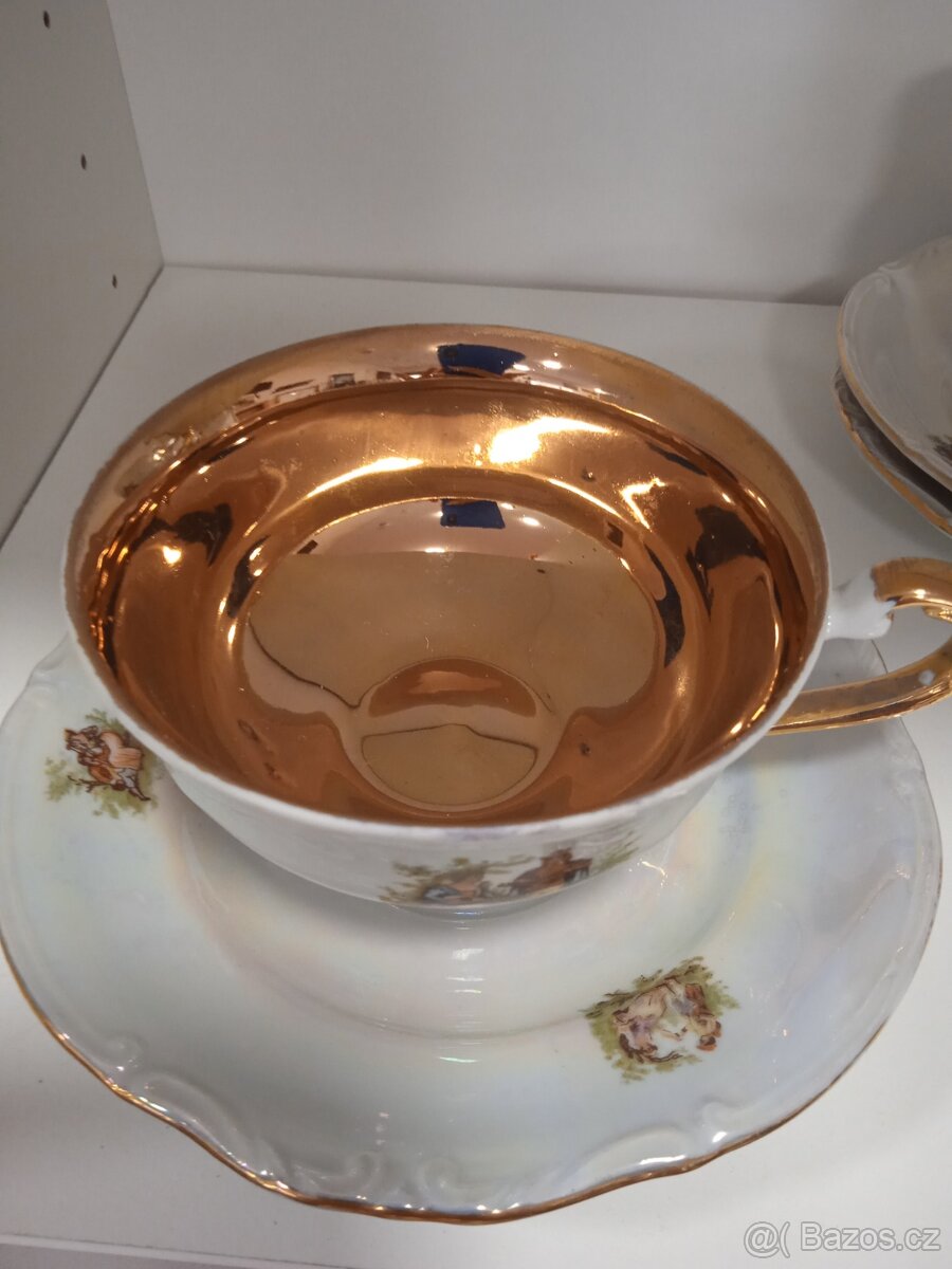 ČAJOVÁ SOUPRAVA SILNĚ ZLACENO - 2