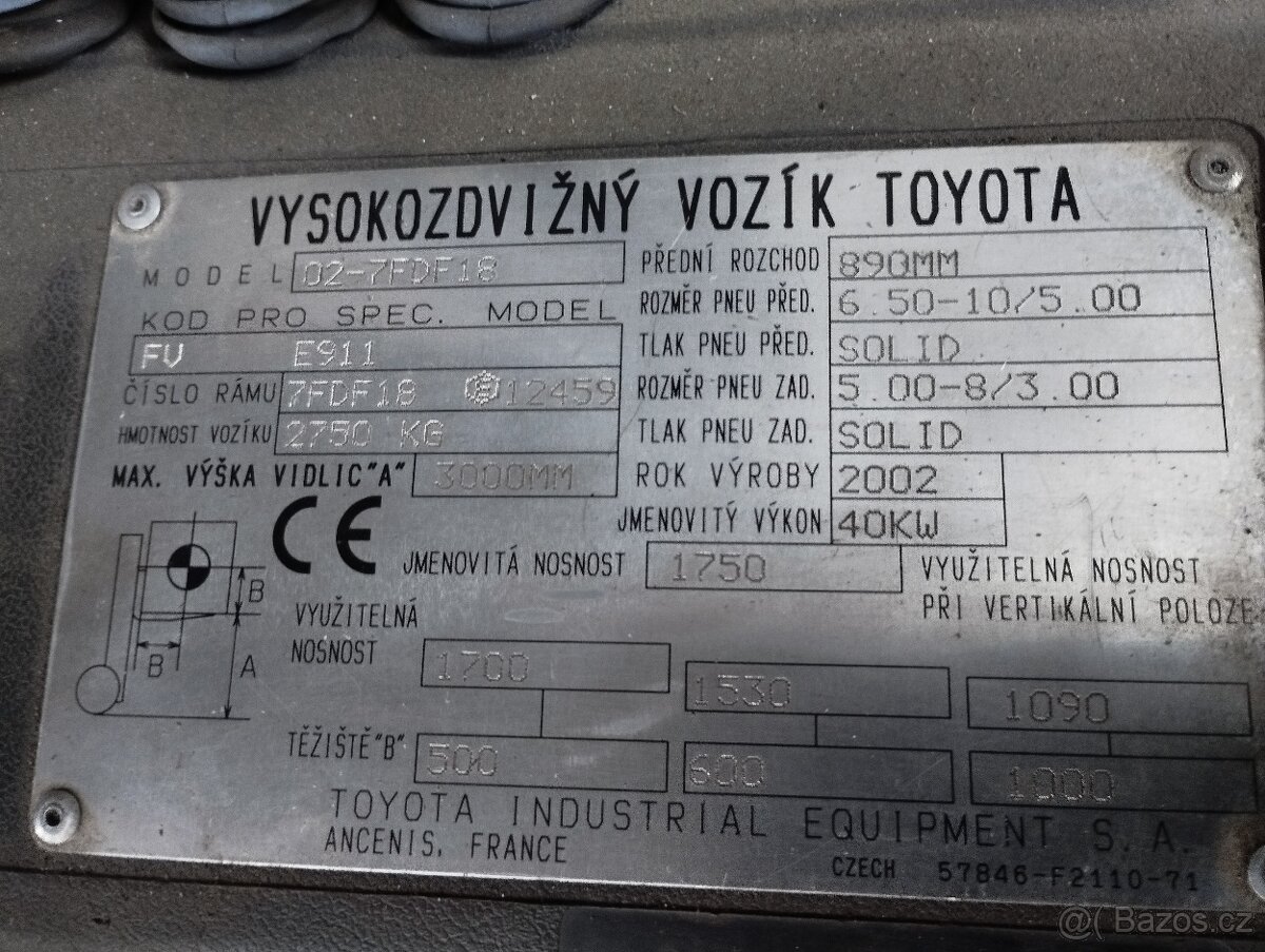 VZV Toyota 1.8 diezel - 2