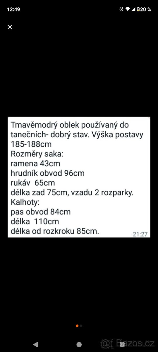 Pánský tmavěmodry/šedý oblek Sartoriale
- 2