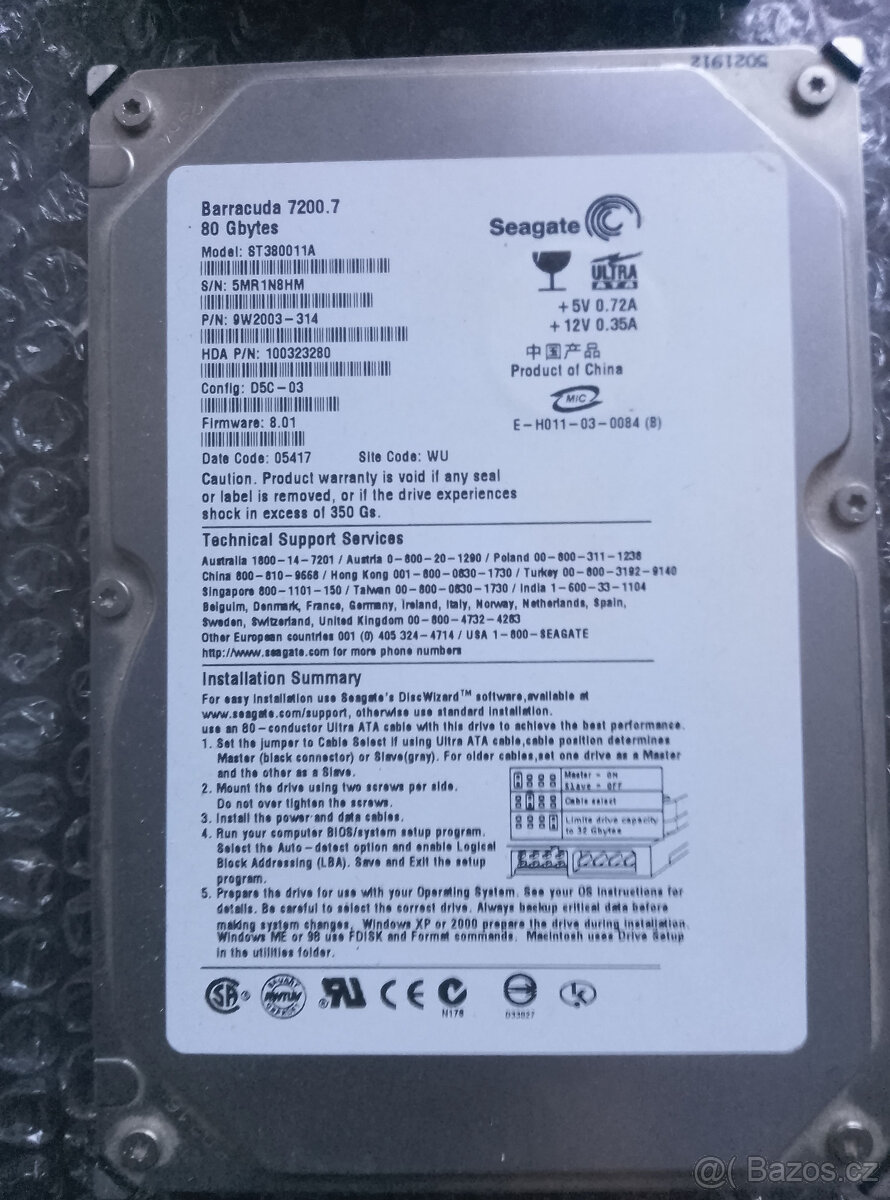 2x HDD - Barracuda st380013as + Seagate Barracuda ST380011A - 2