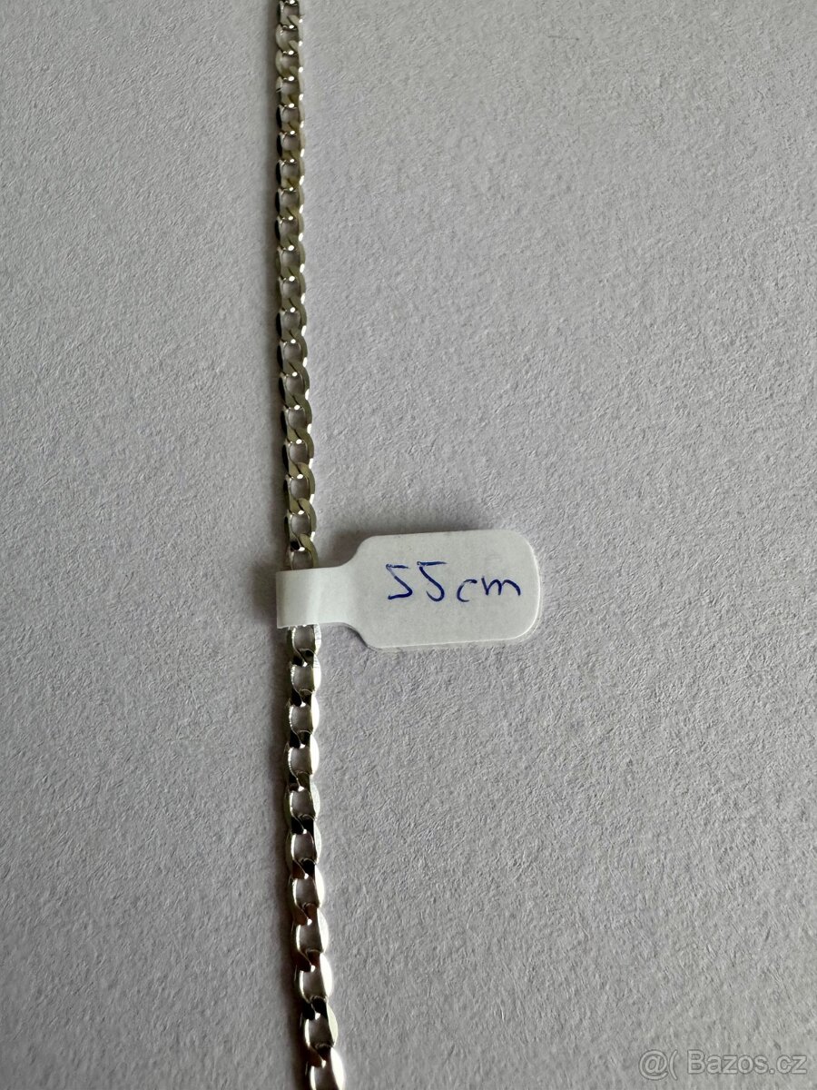 Zlatý řetízek 14K, bílé zlato, 55 cm, 8,65 g - 2