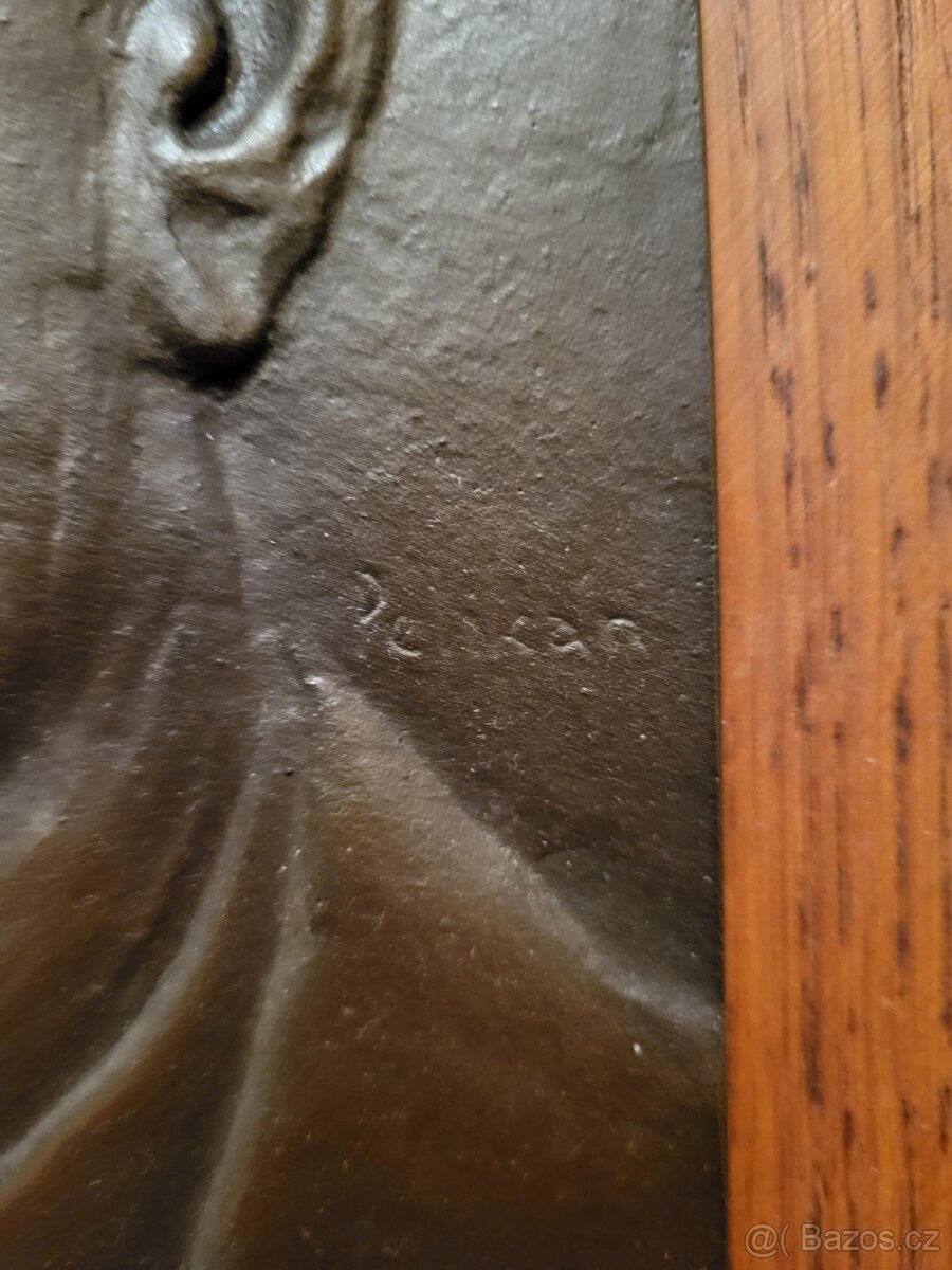 Bronzový reliéf, plaketa T.G.Masaryk - J. PELIKÁN - 2