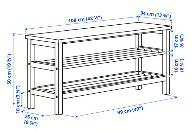 Lavice s botníkem, černá, 108x34x50 cm - 2