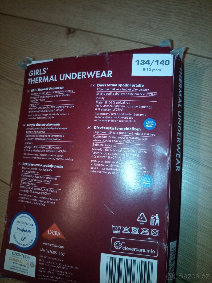 Dívčí podvlékací souprava 134/140 - 2
