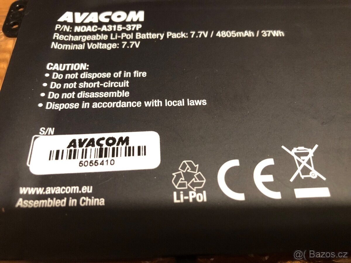 Nová baterie do notebooku Acer A3 A315-31 - 2