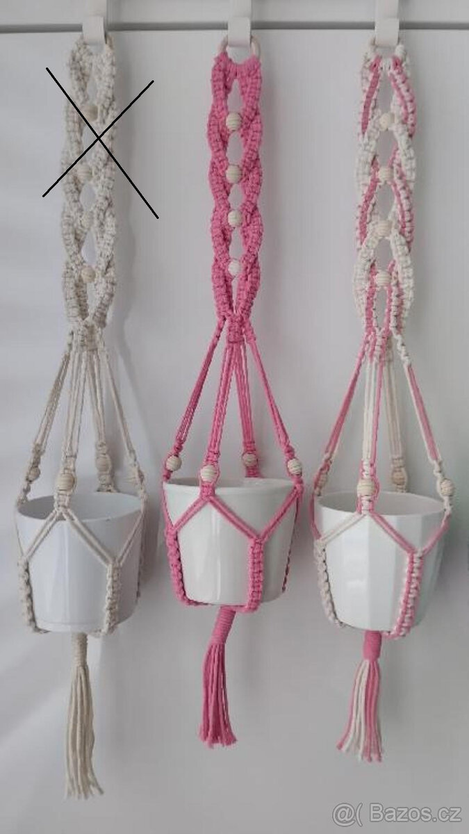 DEKORACE PRO KVĚTINÁČE - MAKRAMÉ - 2