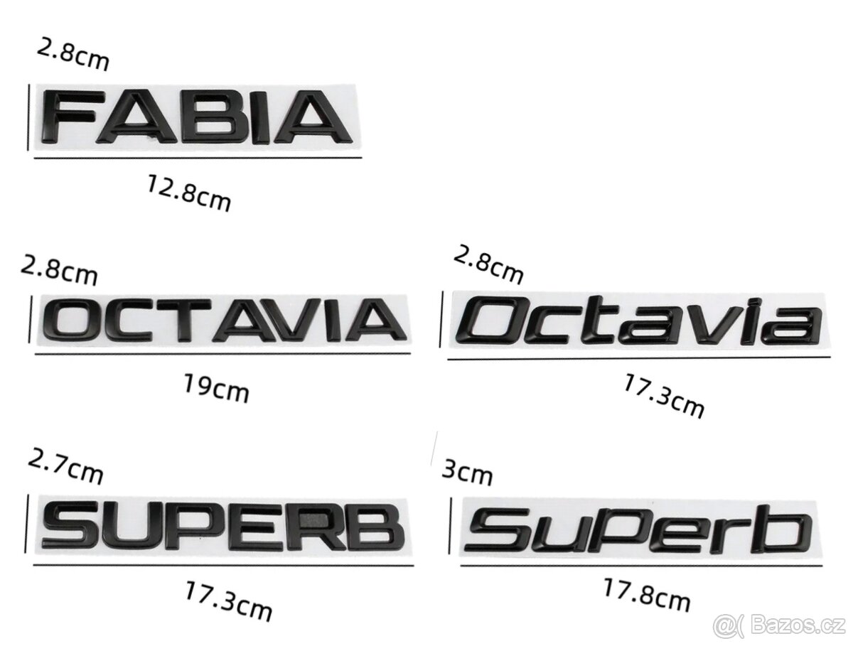 Černé nápisy kufru ŠKODA - 2