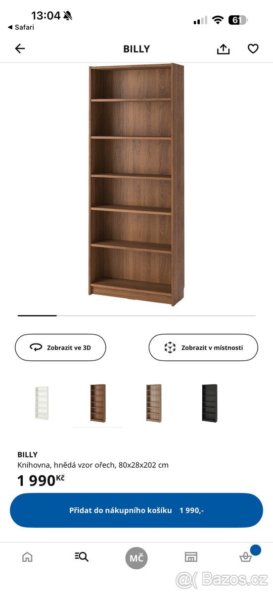 2× knihovna IKEA BILLY – dekor ořech - 2