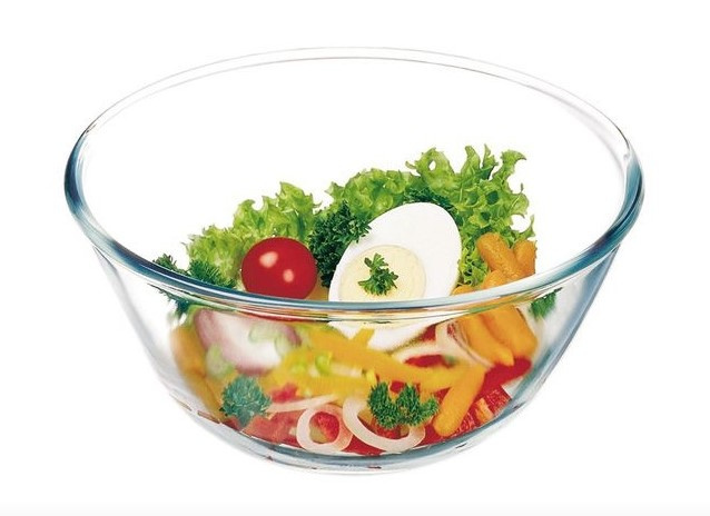 Nová silnostěnná skleněná mísa, průhledná, objem 3,5 litru - 2