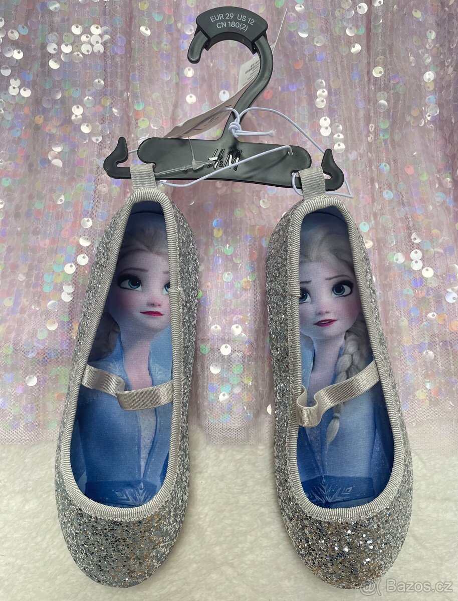 Šaty a balerinky Ledové království - NOVÉ - 2