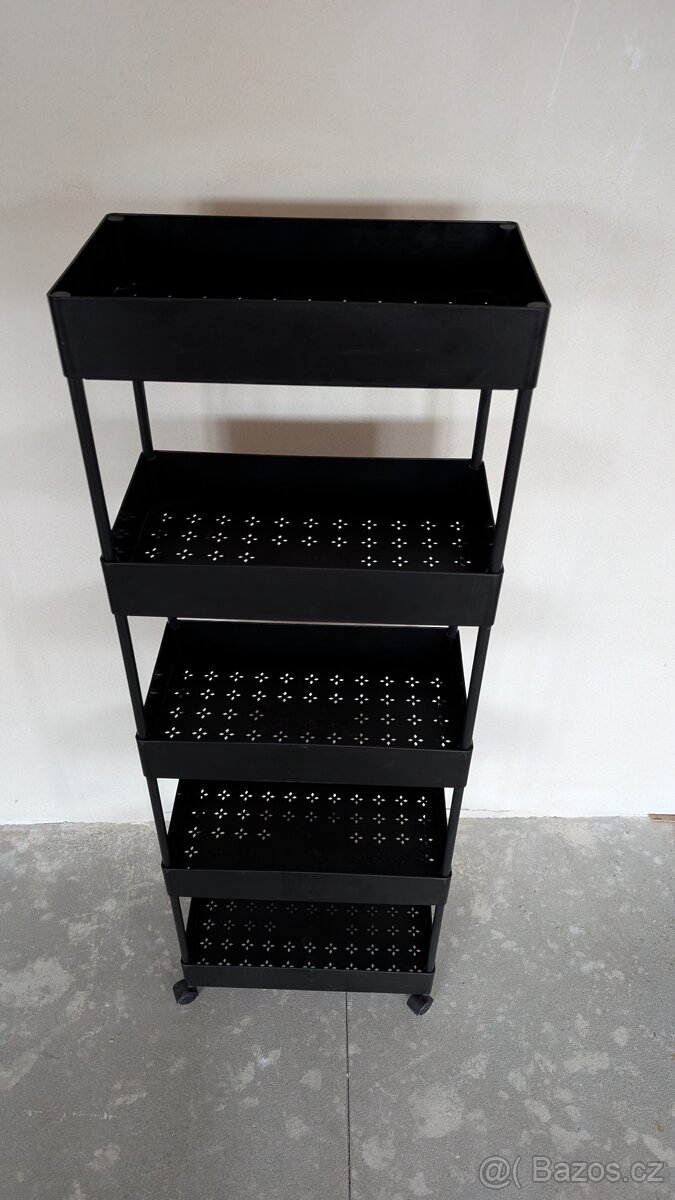 Regál na kolečkách černý Mobelix - 2
