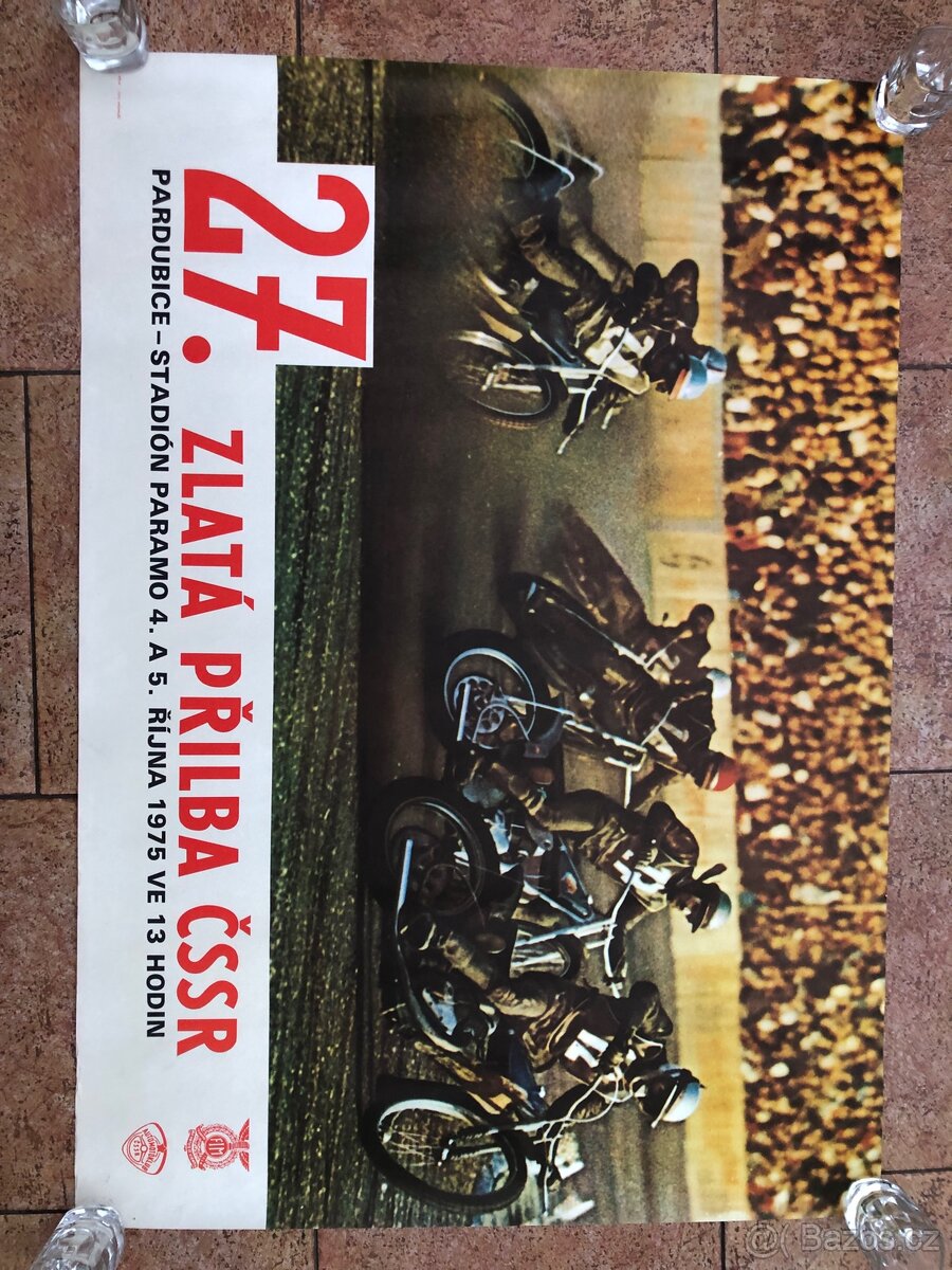 PLAKAT ZLATÁ PŘILBA PARDUBICE 1975 ,Jawa,ČZ,ESO - 2