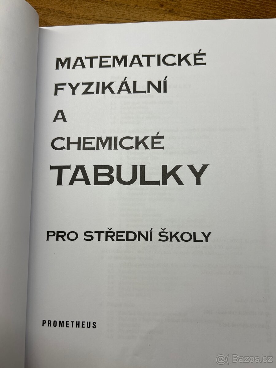 Tabulky matematické, fyzikální a chemické pro střední školy - 2