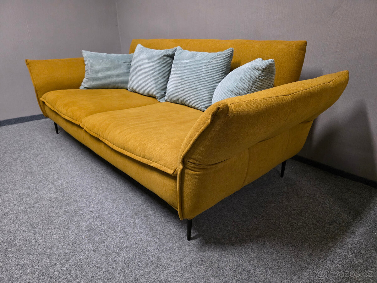 Značkový hořčicový gauč Henders + Hazel - 2