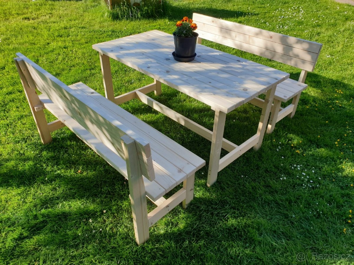 Zahradní set, stůl a lavice - 2