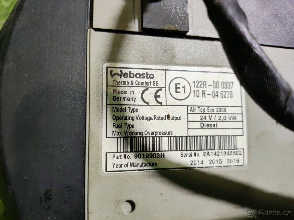 Webasto Air top Evo 2000 Volvo FH, Renault T - 2