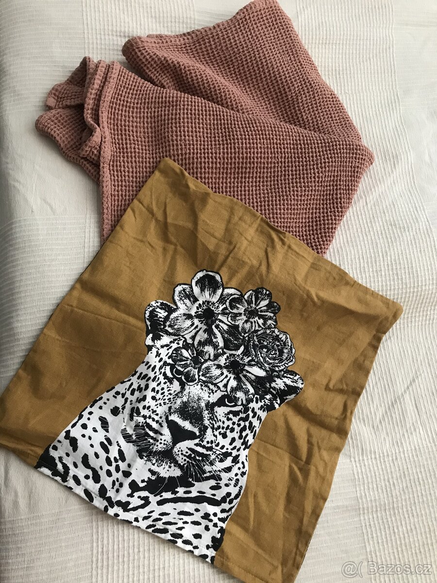 Waflovy pled /deka H&M home a ikea povlak leopard / brouci - 2