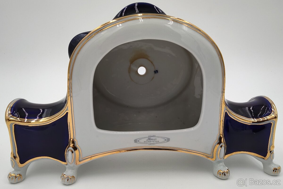 Krásné staré luxusní porcelánové torzo hodin Royal Dux - 2