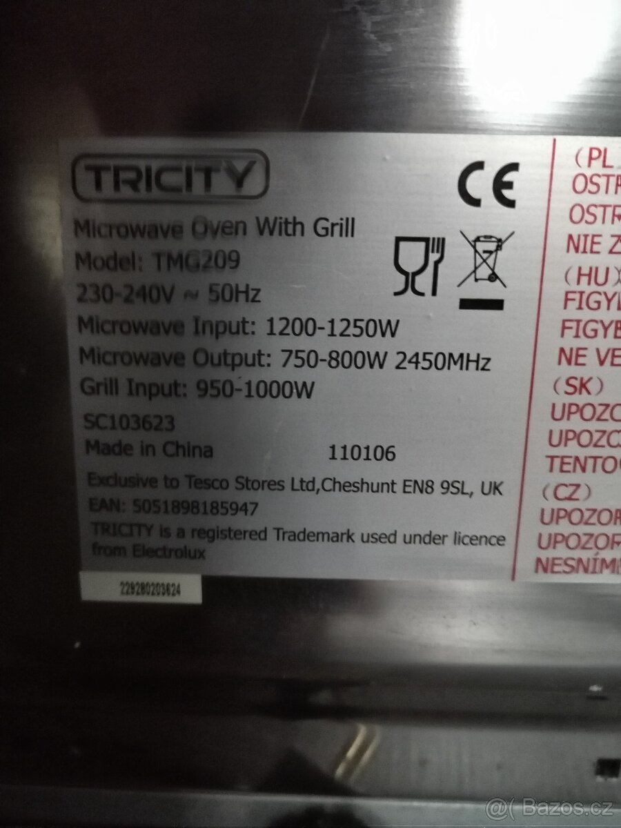 Mikrovlnná trouba Tricity s grilem, černá - 2
