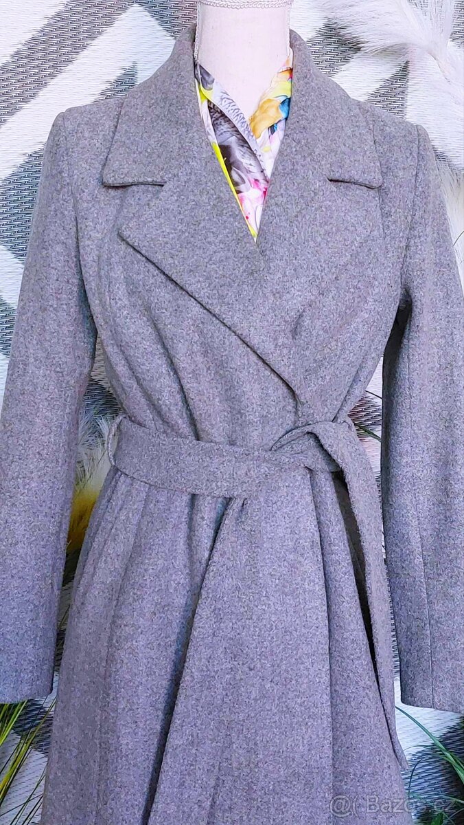 SENZAČNÍ VLNĚNÝ TRENČKOT KABÁTEK-RESERVED-vel. 34 - 2