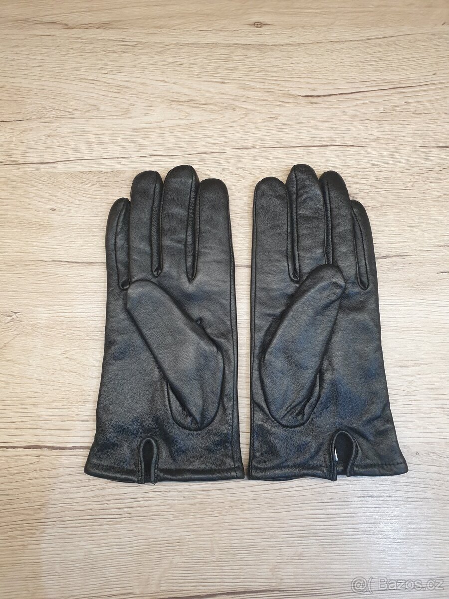 Černé kožené rukavice - 2