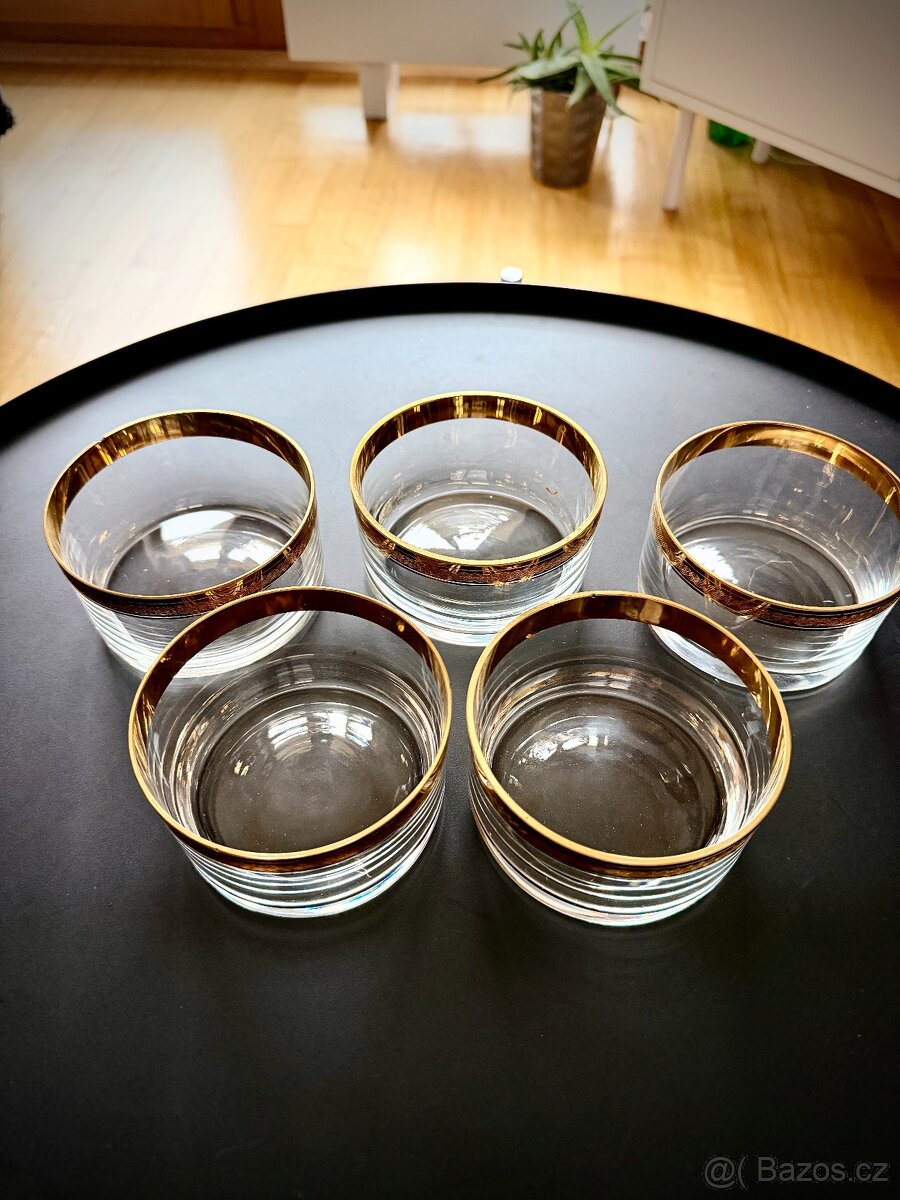 Skleněné zlacené misky - 2