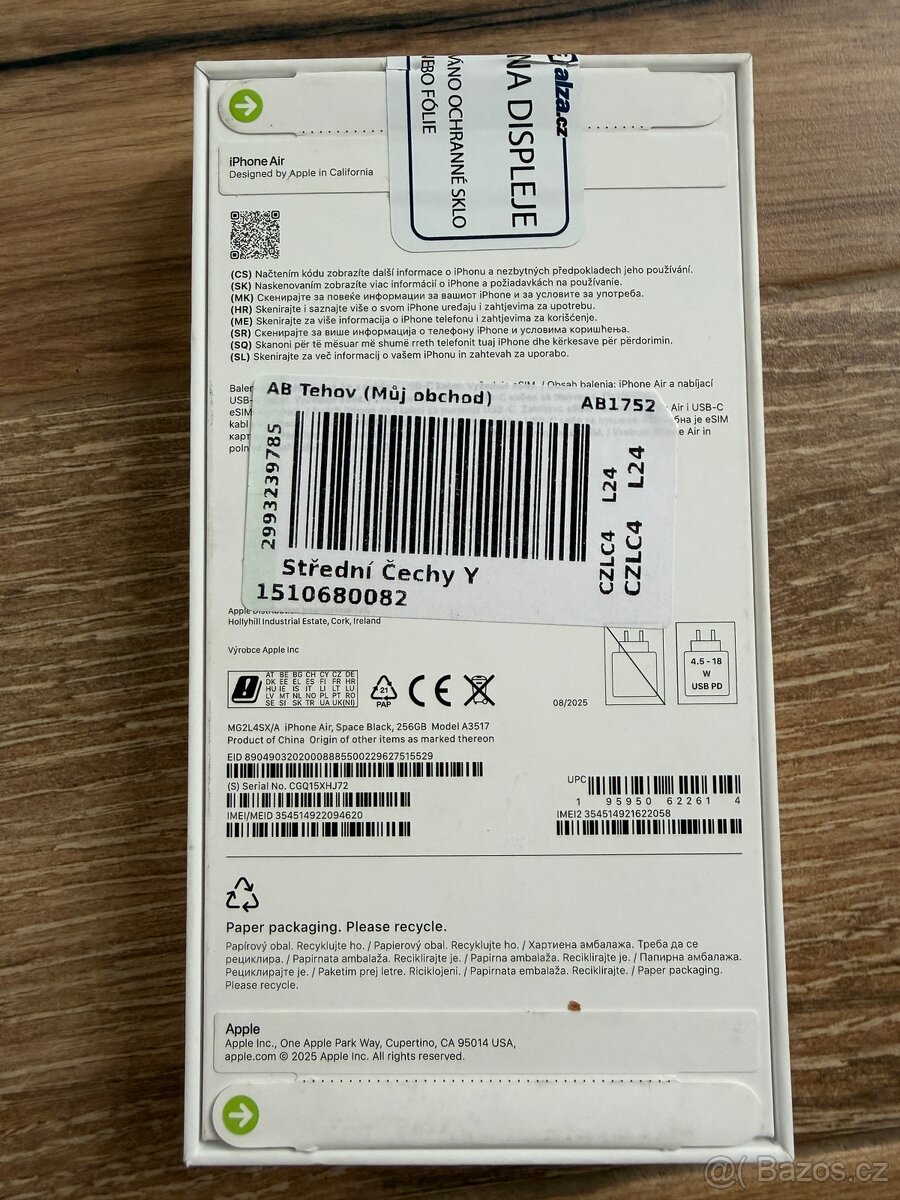 Iphone 17 air 256 GB nový - 2