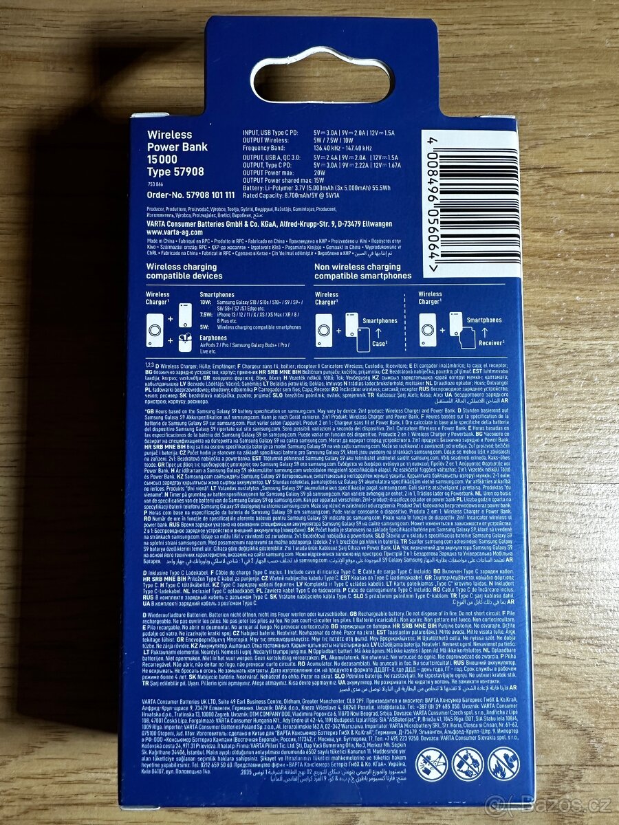 Powerbanka VARTA Wireless 15000 mAh - 2