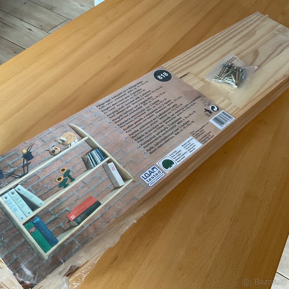 NOVÁ- dřevěná 3 polička- Lidl- 75 x 78 x 19cm - 2